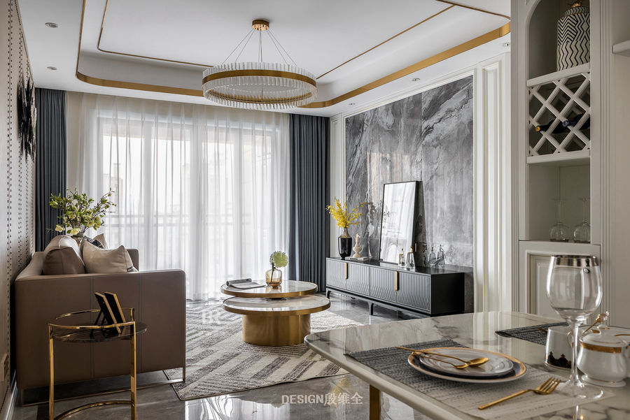 轻奢精致装修设计案例分析,金茂珑悦装修