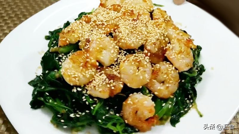 菠菜芝麻虾做法,菠菜虾最好吃的做法