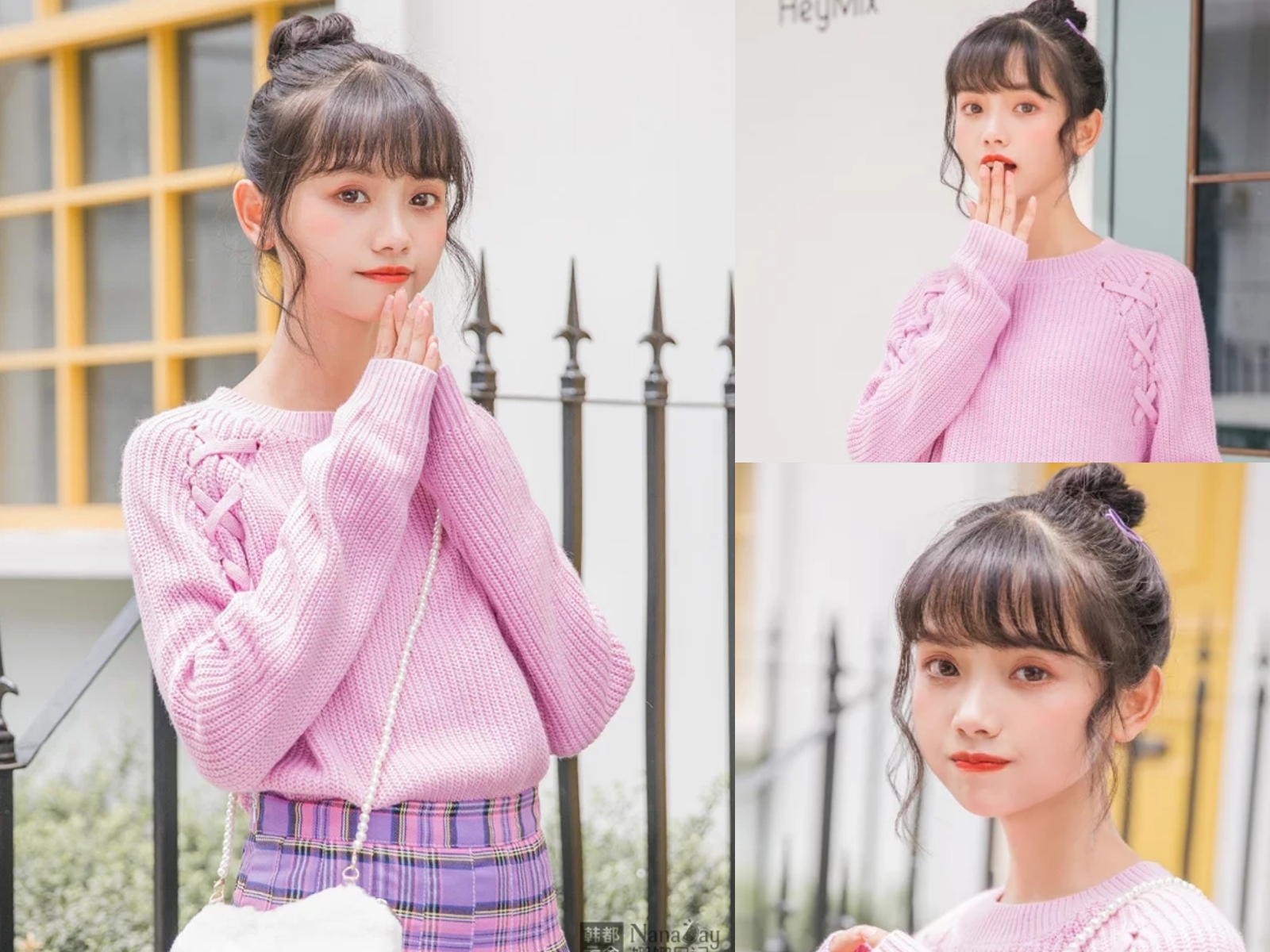 上学扎什么头发好看没有刘海可爱,头发两边扎两个小辫子怎么扎可爱