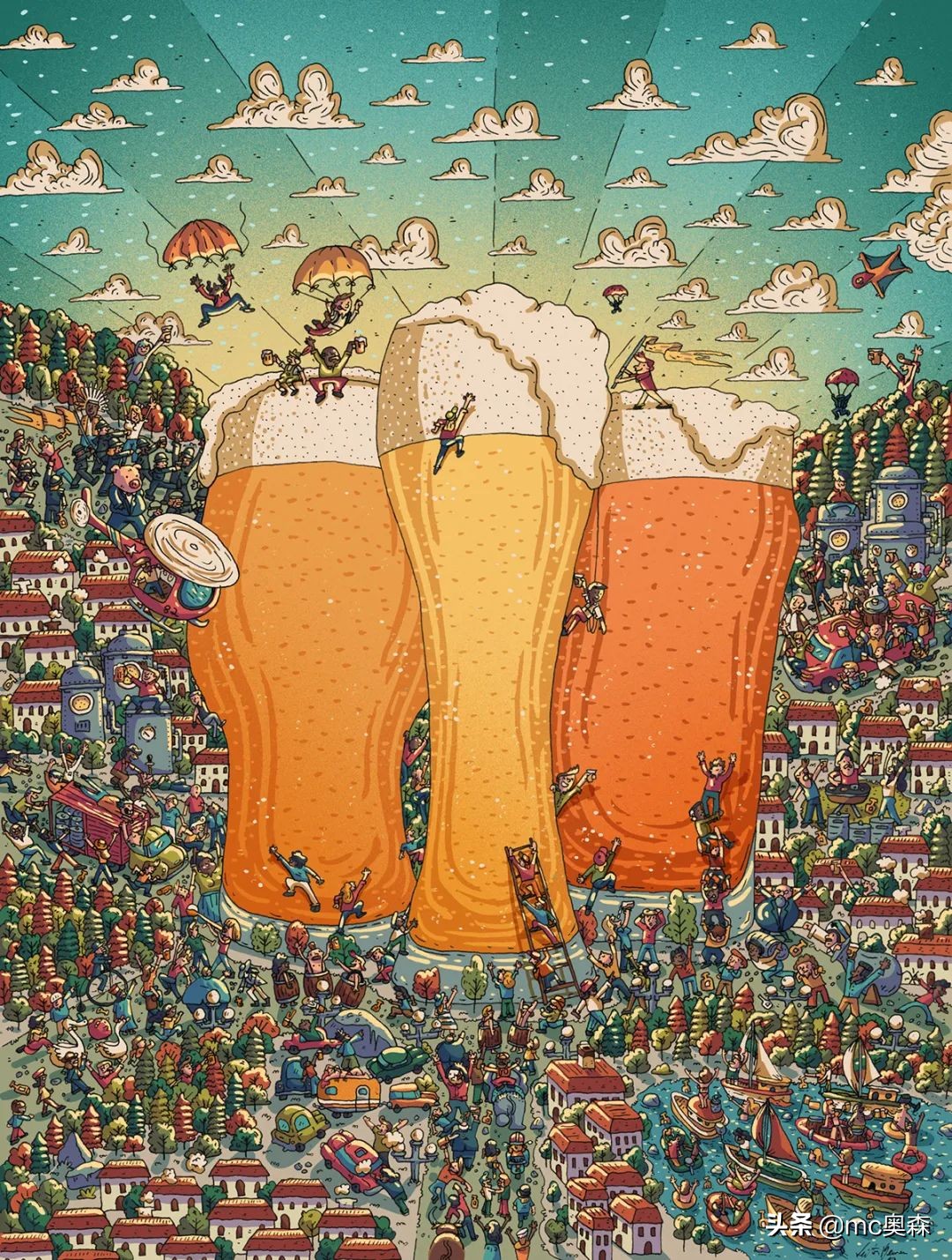 简单又能让人眼前一亮的插画配色,一组很有视觉震撼力的插画作品