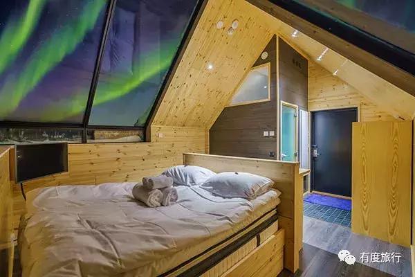 芬兰极光玻璃屋高清大图,芬兰玻璃屋极光横屏