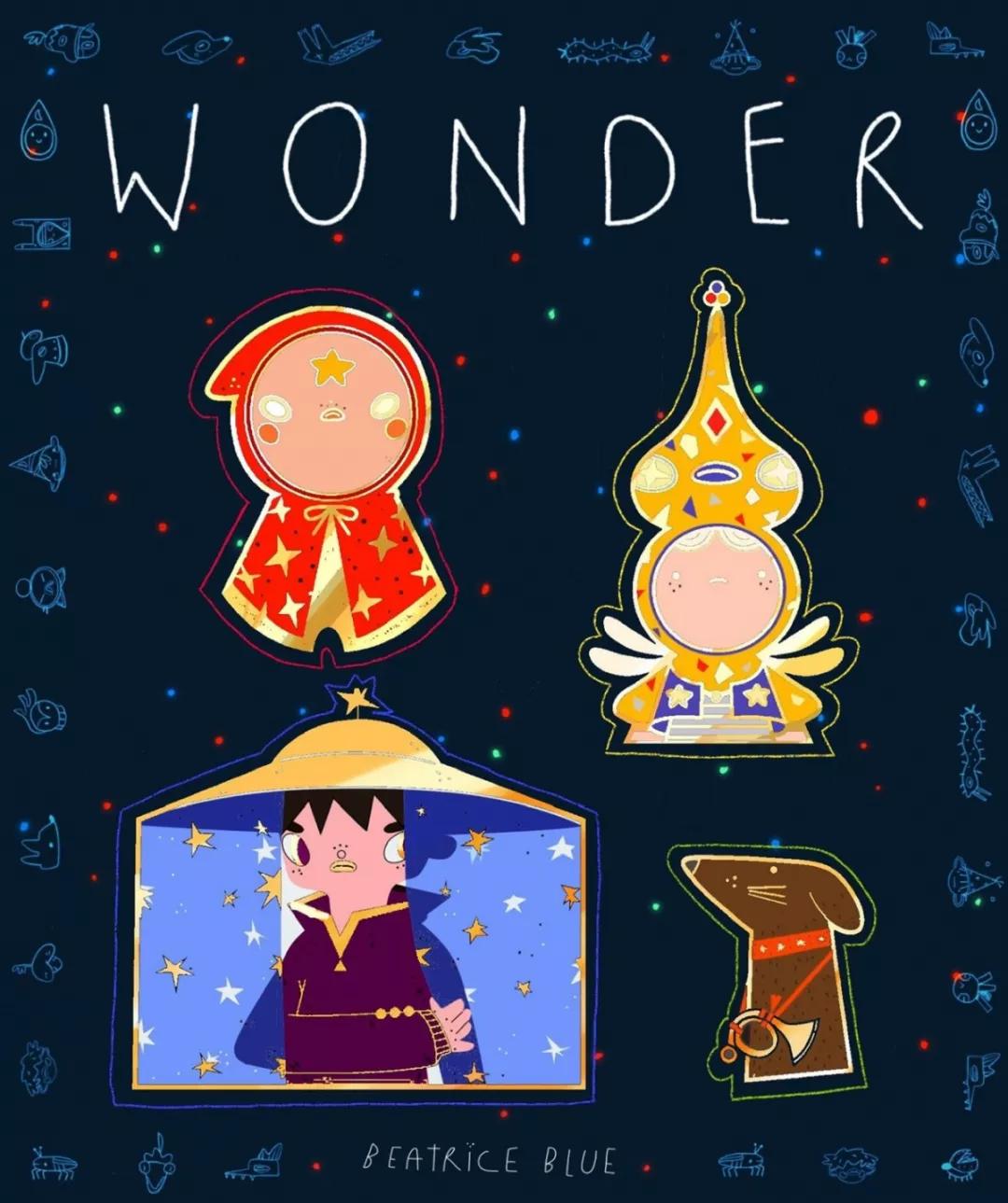 BeatriceBlue，内心有光，所画皆暖，用线条打造童真世界