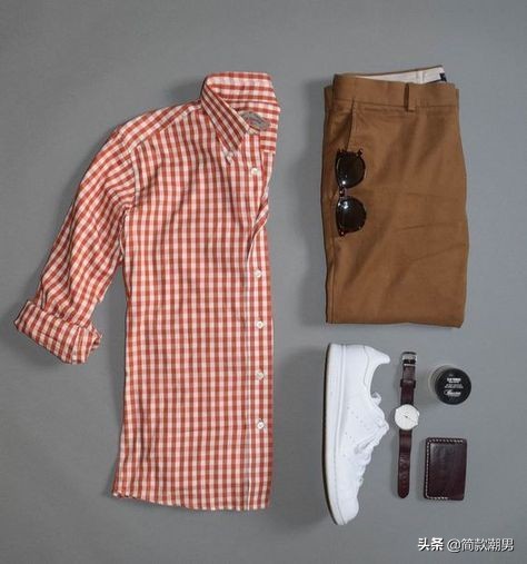 2020最潮男人格子衬衫短款长袖,格子衬衫男装搭配