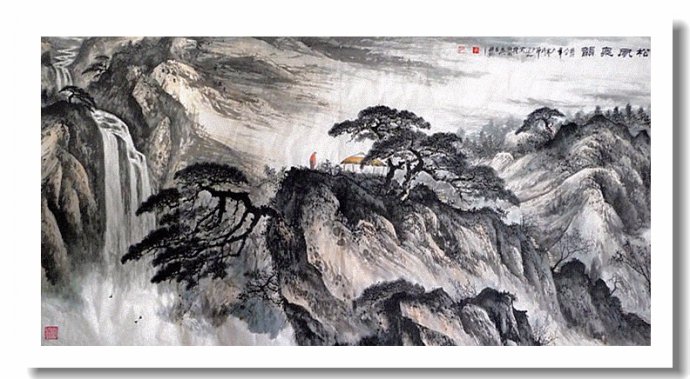 尹延水山水画作品,苏州市水墨山水画