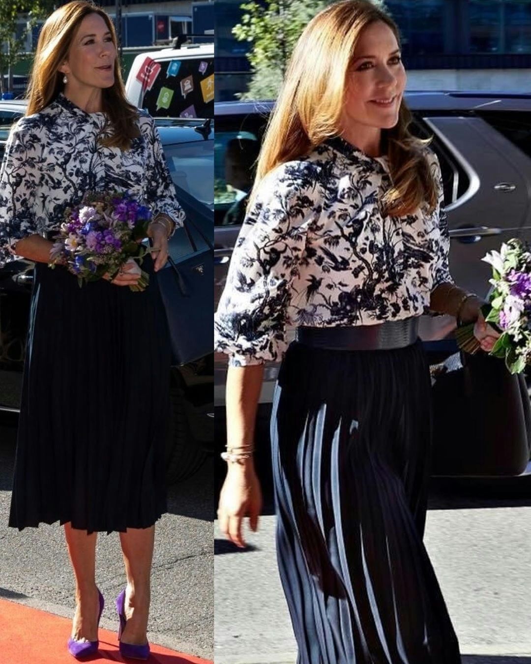 丹麦王储妃出席活动,丹麦王储妃粉裙