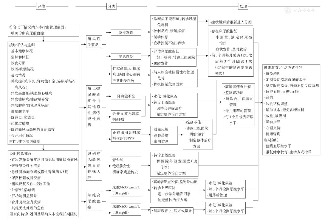 痛风及高尿酸血症基层诊疗指南（实践版·2019）