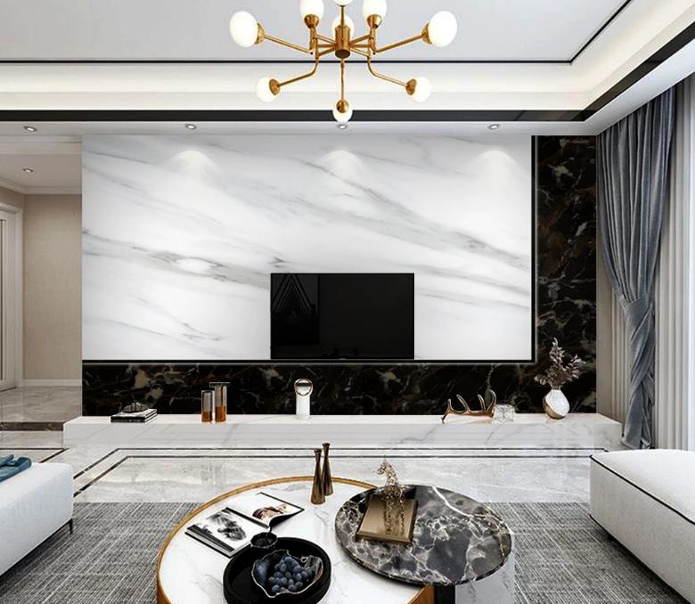 现代简约装修风格石材电视背景墙,石材瓷砖背景墙效果