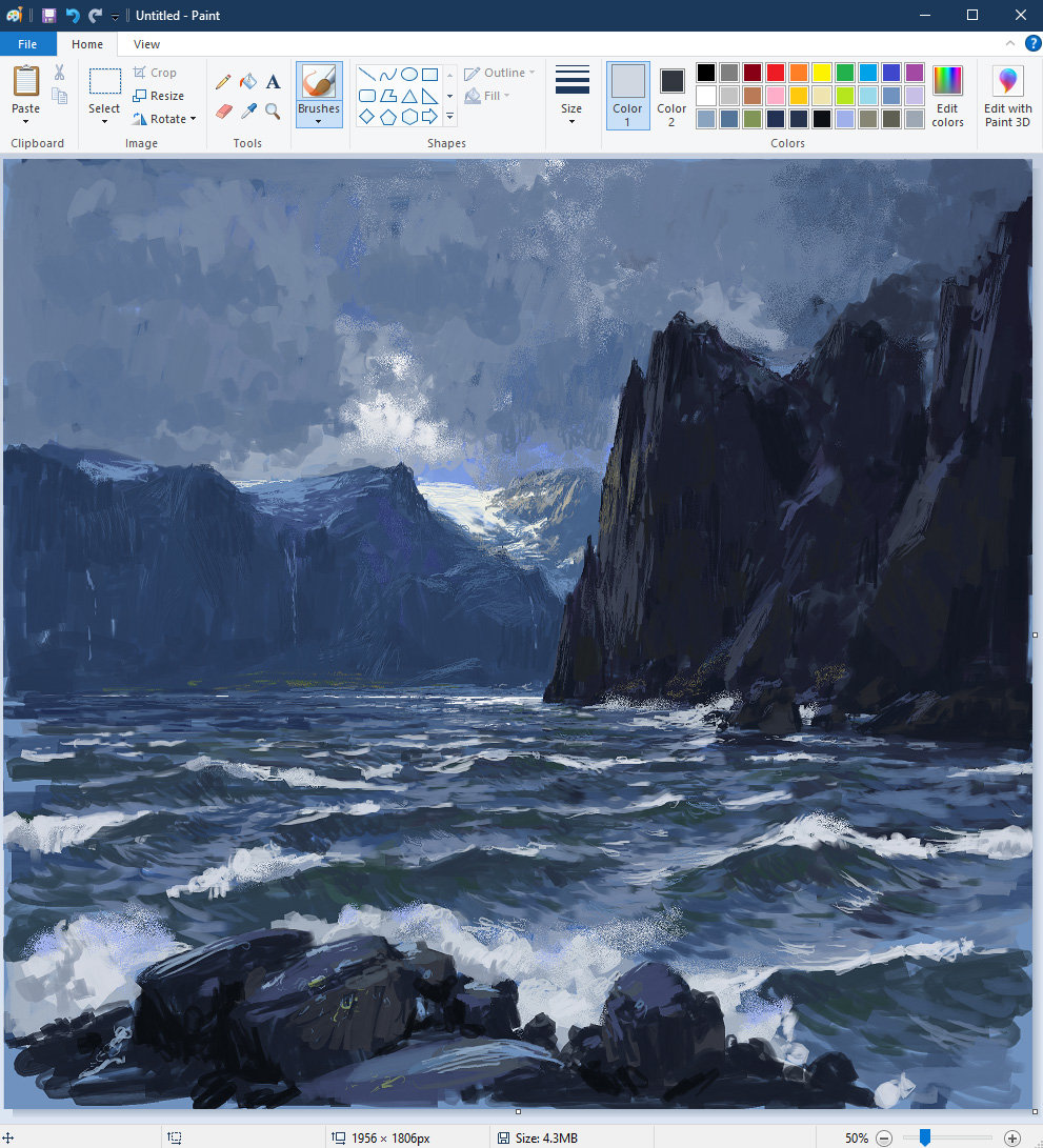 用电脑怎么画风景画,用电脑自带的画图工具画画