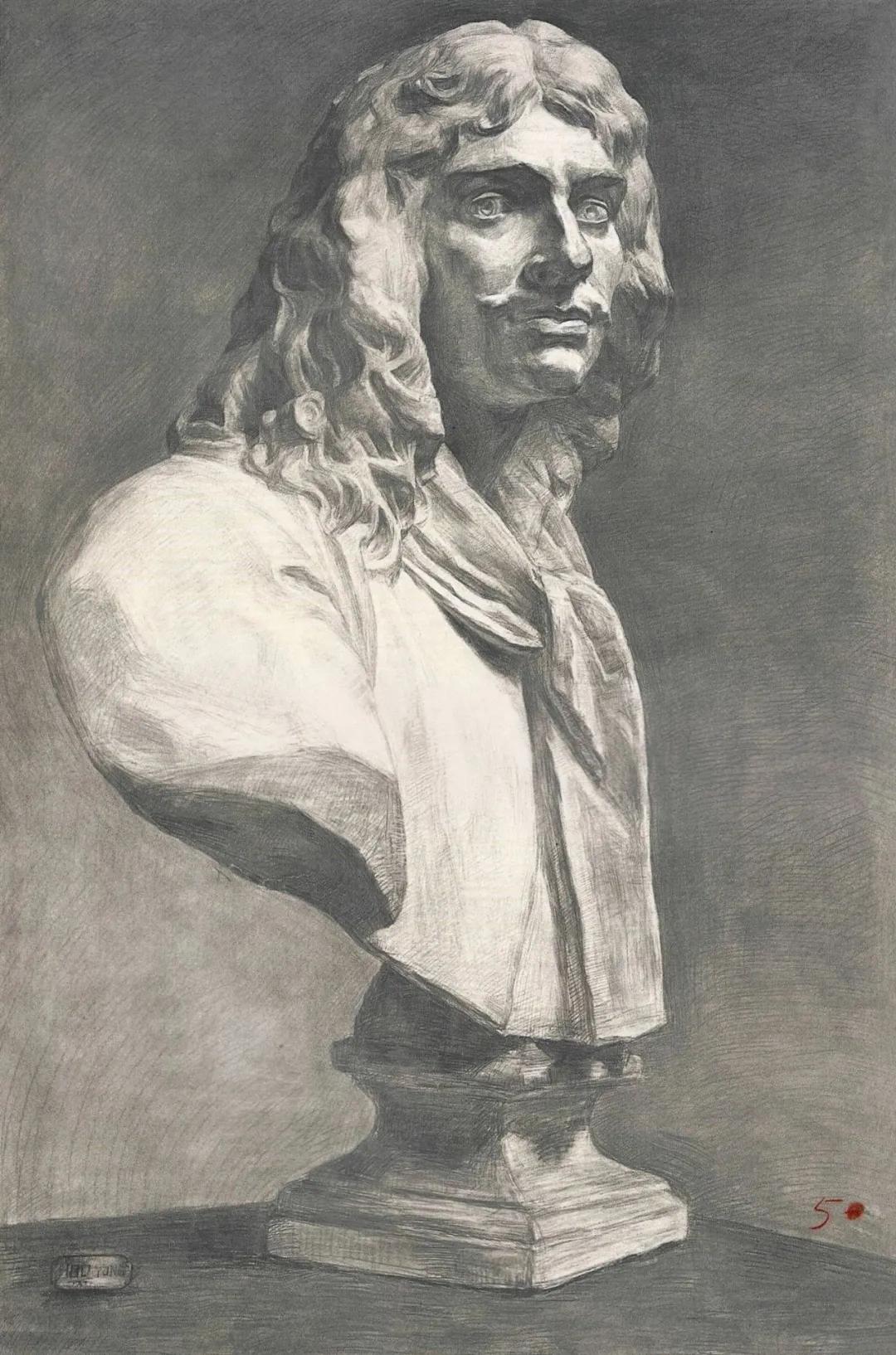 素描石膏像大师作品,石膏像名师