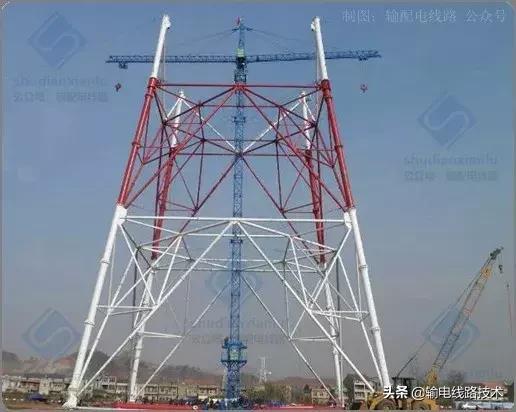 内悬浮抱杆组塔施工步骤,企业自己造超大型落地双平臂抱杆
