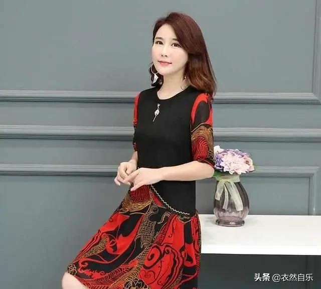妈妈时尚显瘦连衣裙推荐,50-60岁妈妈高档妈妈装连衣裙