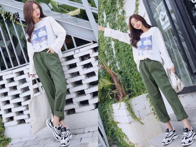 黑色皮哈伦裤搭配什么颜色的鞋子,今年最流行的哈伦裤穿搭