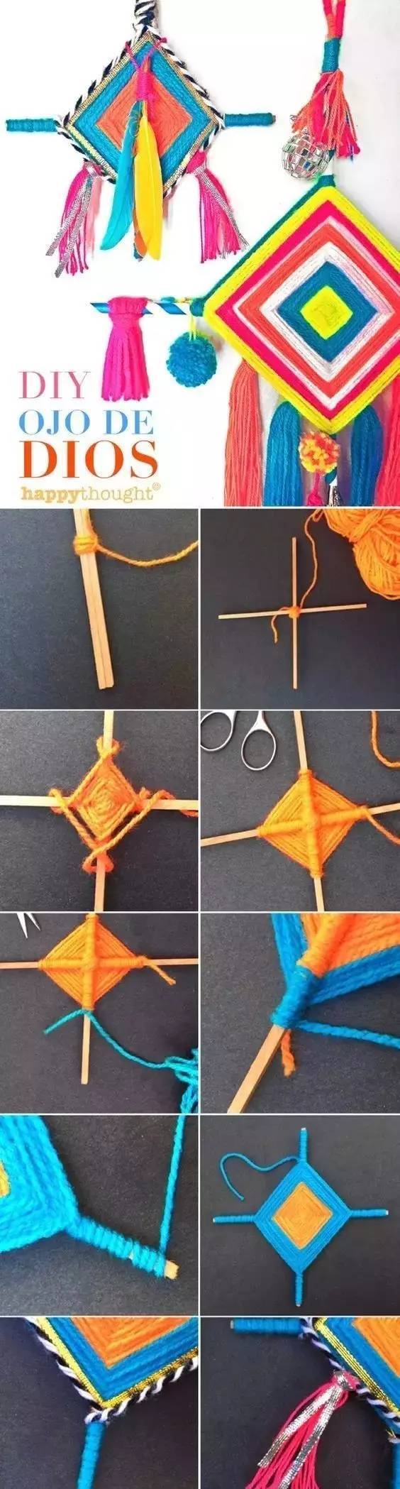 粗毛线绕花朵教程,毛线筷子绕花朵教程