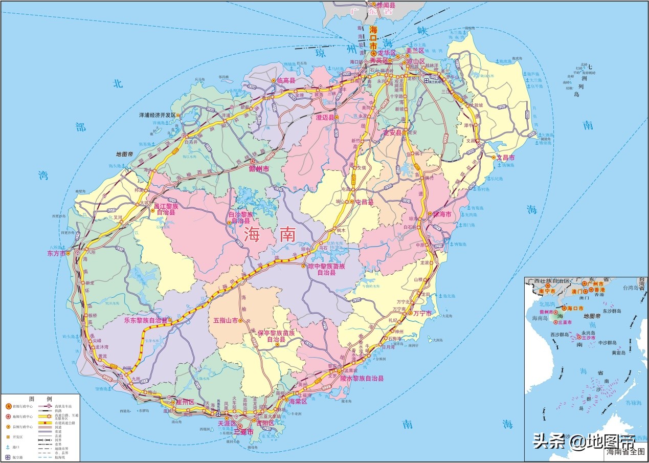 海南三亚国道是哪三条,海南环岛三条线
