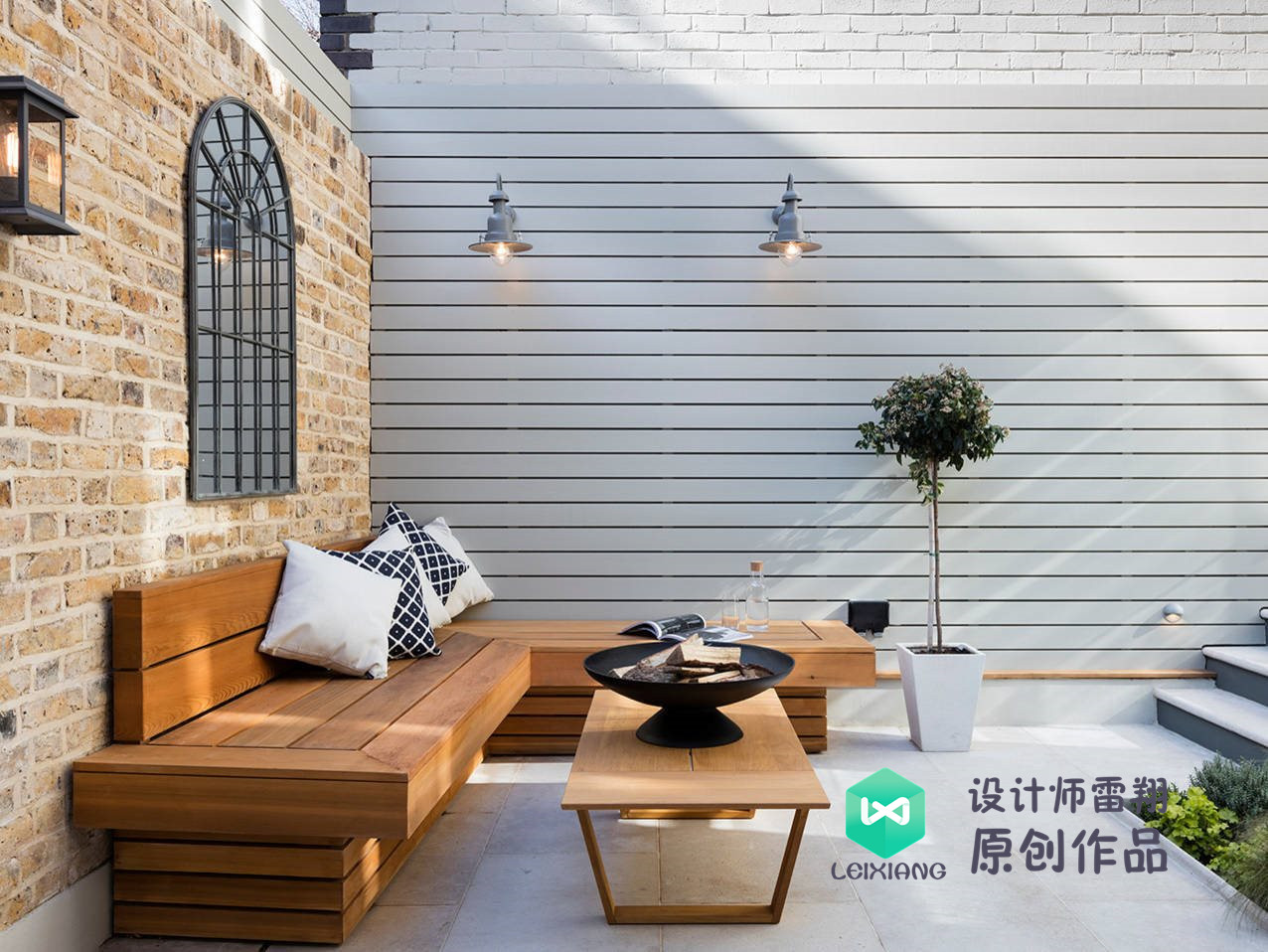 庭院防腐木颜色搭配效果图,庭院怎么铺装防腐木