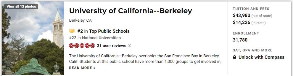 2021年美国康涅狄格大学排名,2023年usnews全美公立大学排名