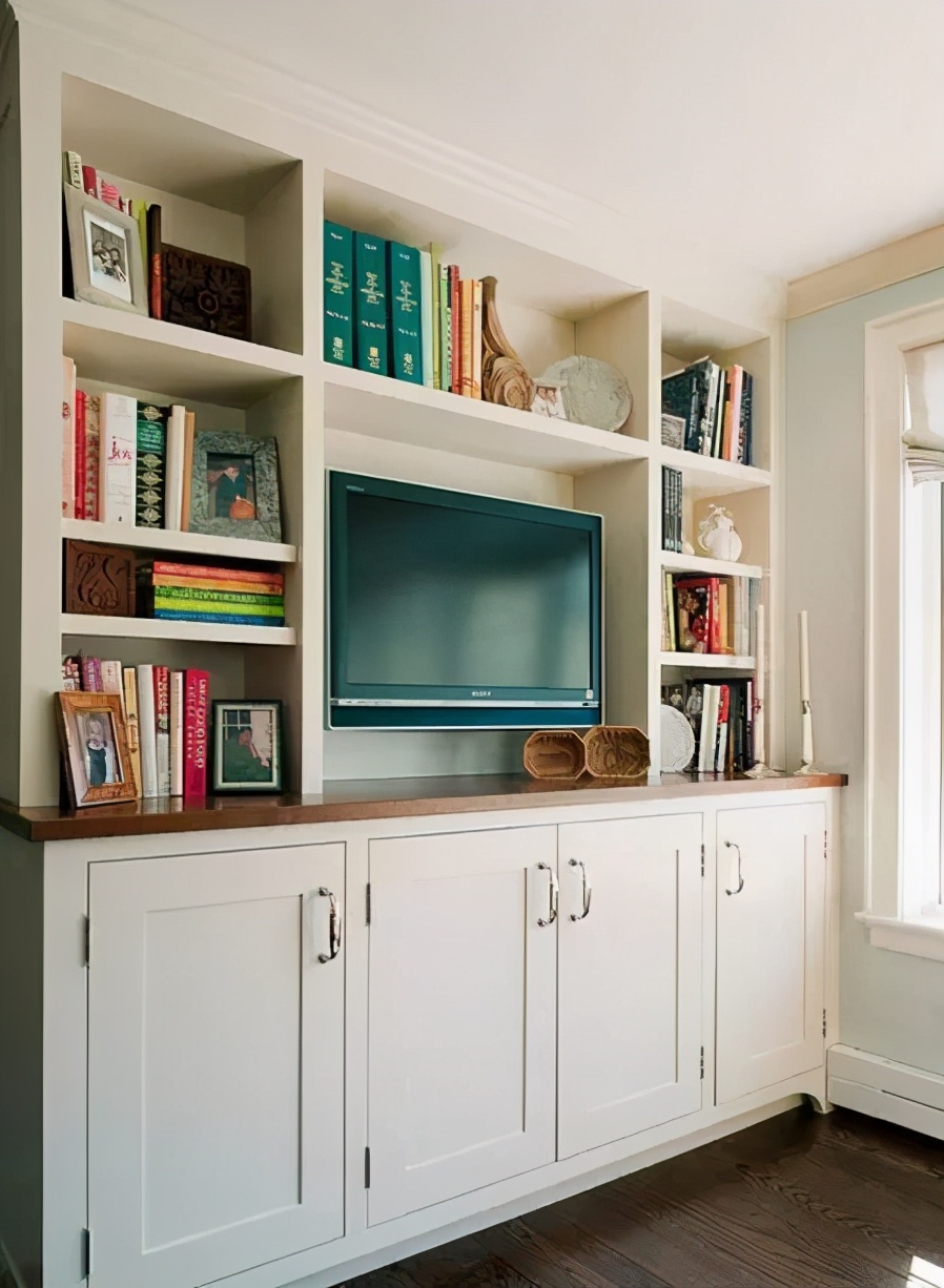 电视背景墙极简高级感收纳,小户型收纳型电视背景墙