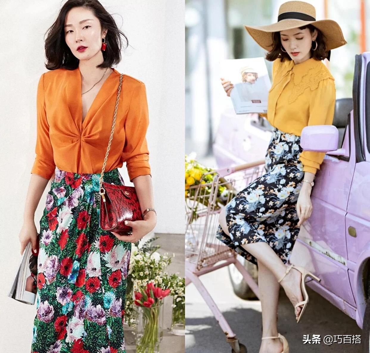 时尚优雅碎花裙,碎花裙这样穿气质又温柔