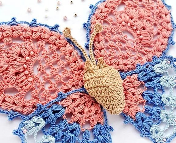 简单蝴蝶的钩织教程,钩针织蝴蝶教程简单易学