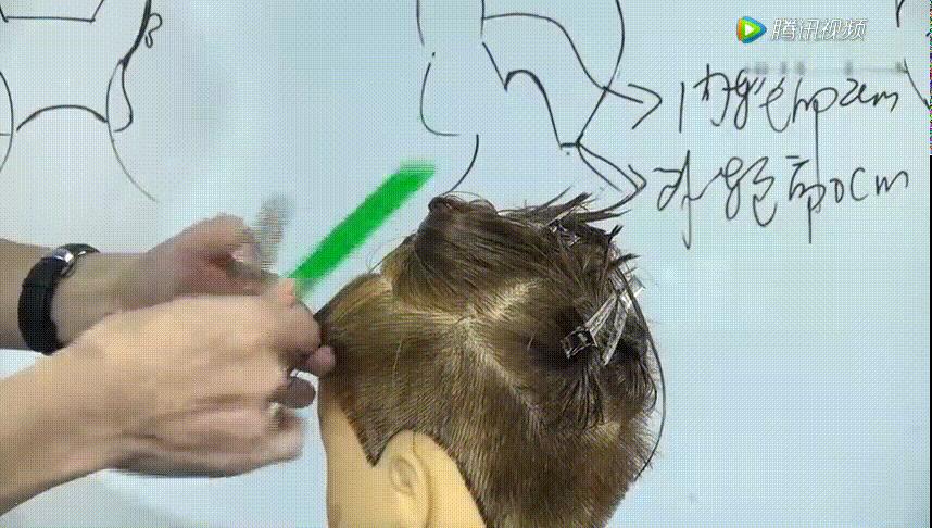 侧背头男发型剪发教程手法,韩式男士飞机头吹风教程