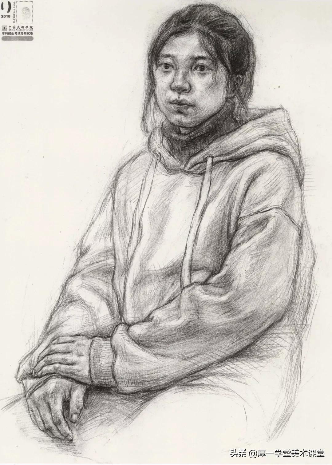 中国美院高分卷2020素描试卷,中国美院素描作品欣赏