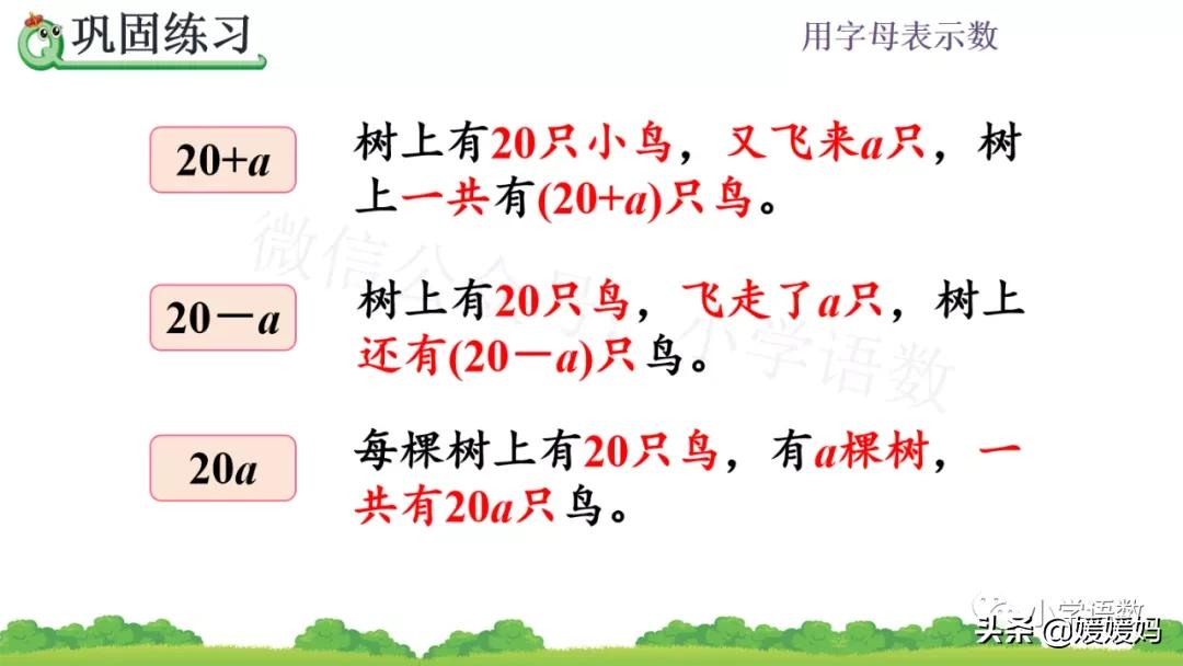 人教版数学五上用字母表示数,五年级数学上册用字母表示数讲解