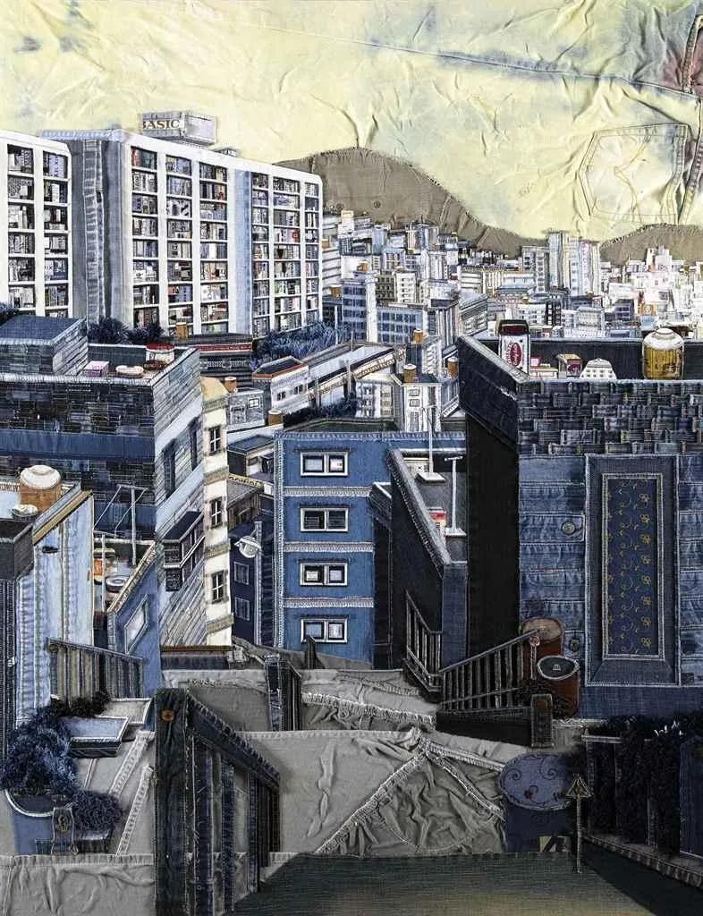 韩国妹子牛仔裤,韩国妹子用牛仔裤作画