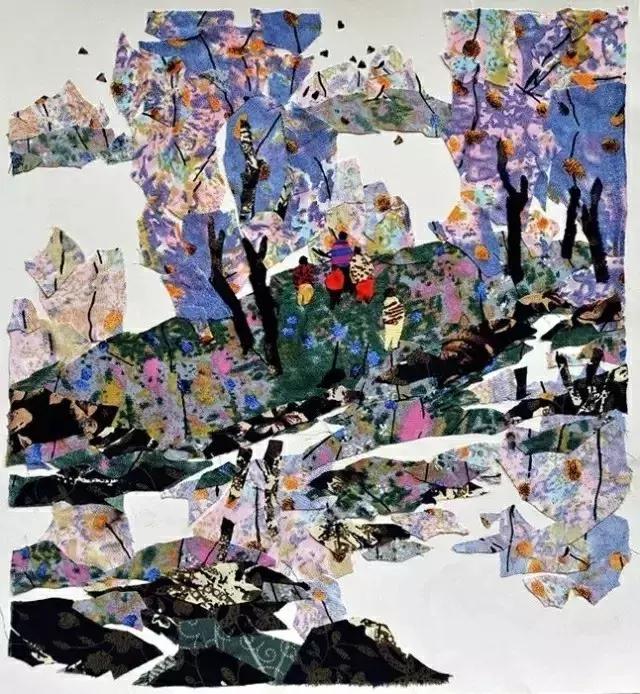 “西北奇葩”阳朵姥姥用报纸、碎布、树叶作画,惊艳!