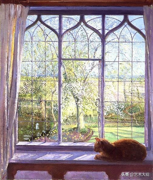 窗外的风景绘画油画,手工油画教程窗外的风景