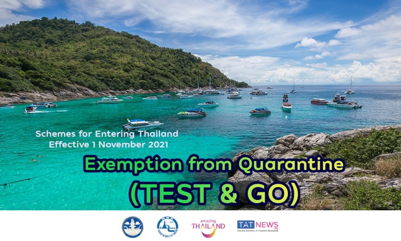 泰国2021年11月19日更新：免于隔离（TESTGO）