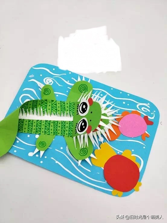 简单画大鳄鱼,儿童画大鳄龟