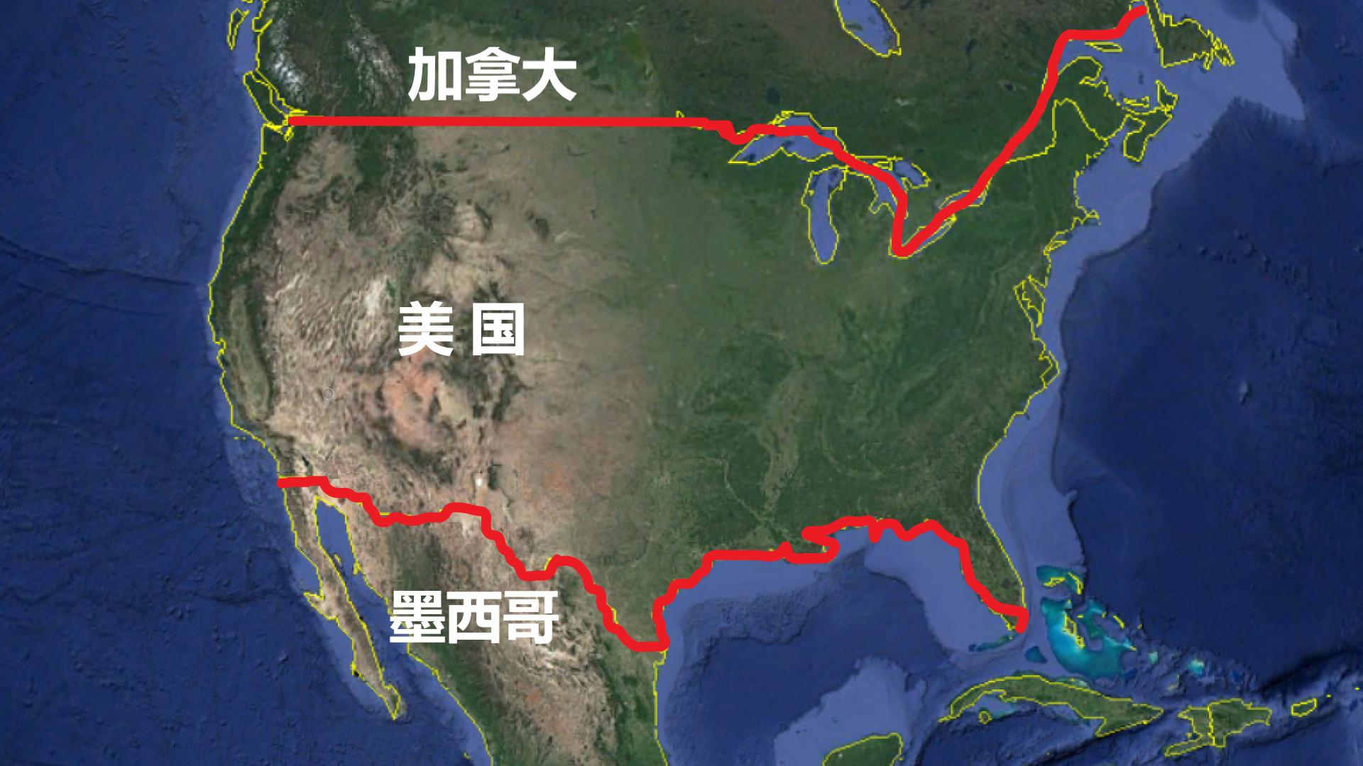 美墨边境两侧对比,美墨边境分界线图片对比