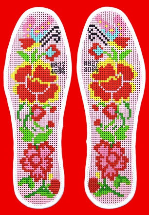 绣双鞋垫送姐妹,绣花鞋垫儿女款