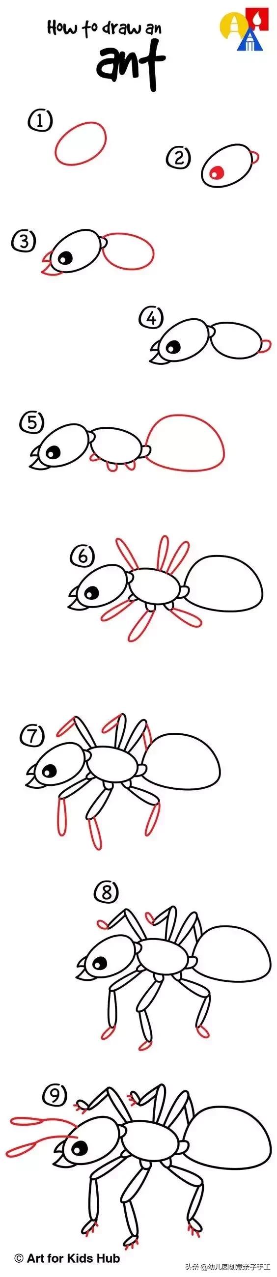 100种昆虫简笔画画法,各种昆虫的画法简笔画图片