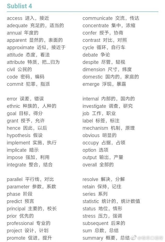 雅思听力场景分类高频词汇表,雅思gsl词汇表txt