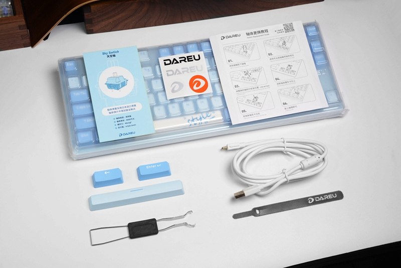 达尔优a84机械键盘开箱,达尔优键盘天空轴a87