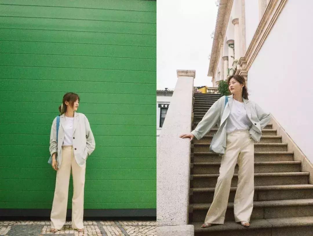 夏天亚麻显瘦气质套装,今夏流行穿亚麻高级爆了