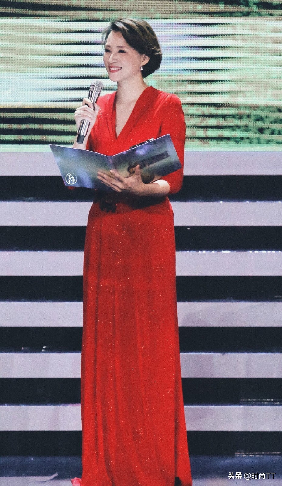 46岁董卿穿衣打扮图,董卿穿吊带裙好看吗