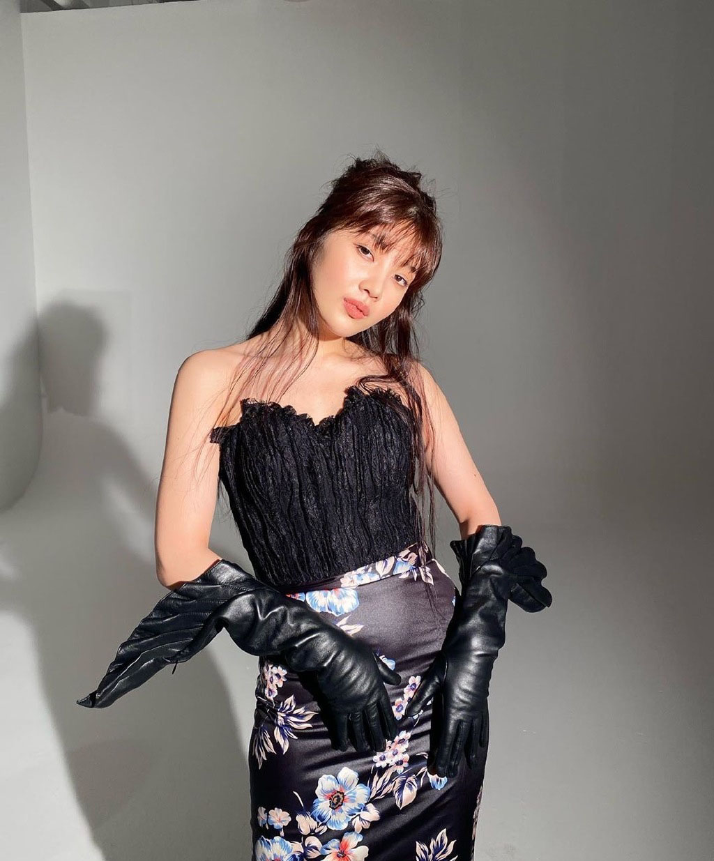 朴秀荣的衬衫裙,朴秀荣碎花裙穿搭