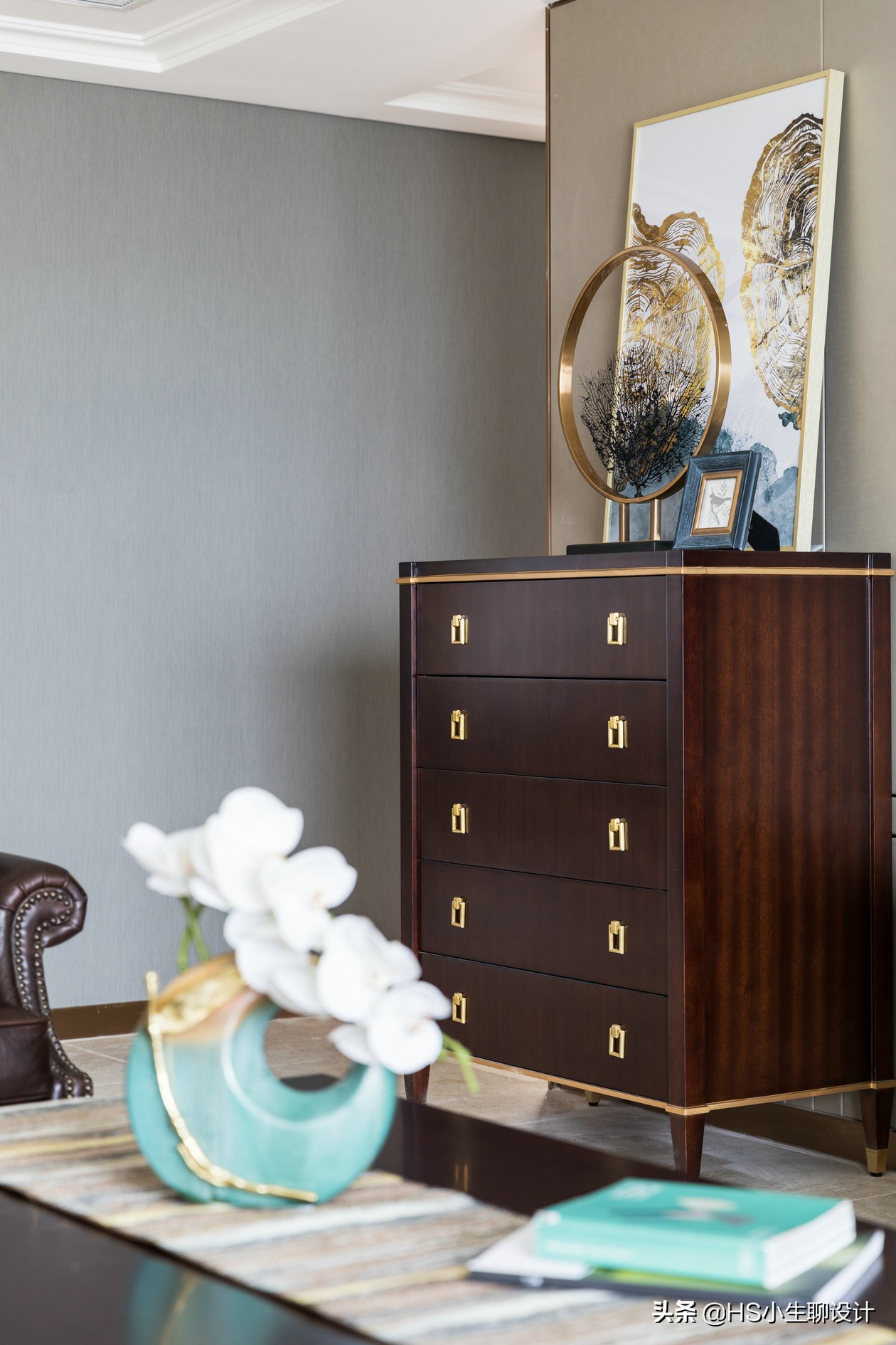 美式茶几电视柜效果图,带茶几高级沙发套全包