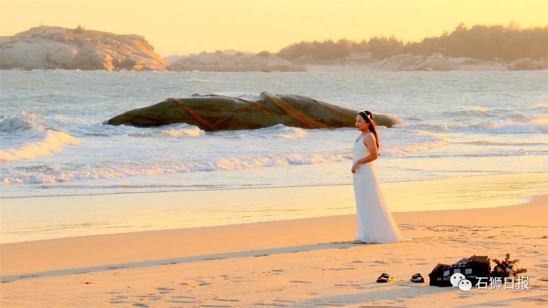 一片美丽的沙滩,石狮最美海滩