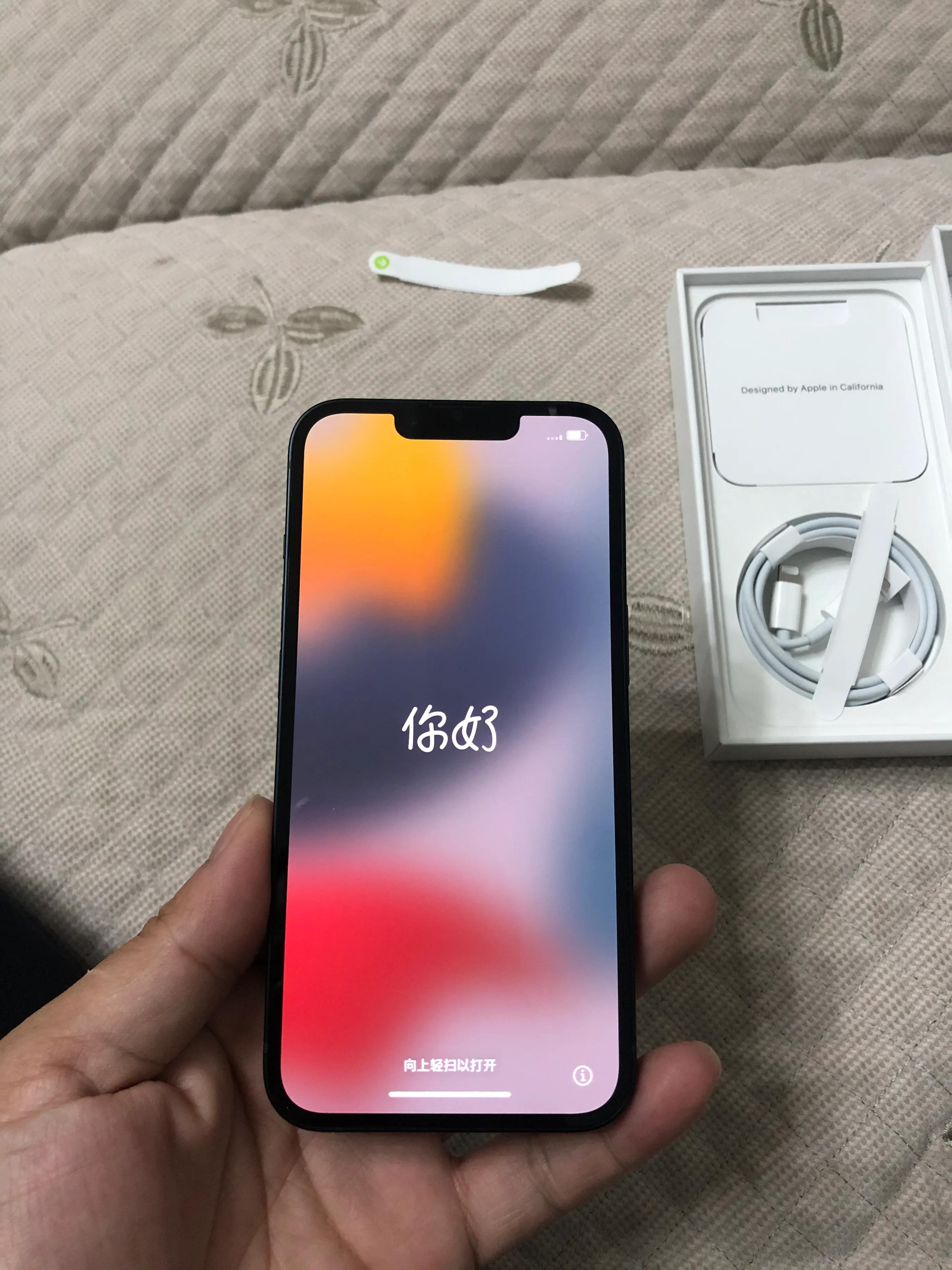 苹果13蓝色拆箱评测,苹果13新机拆包再封包