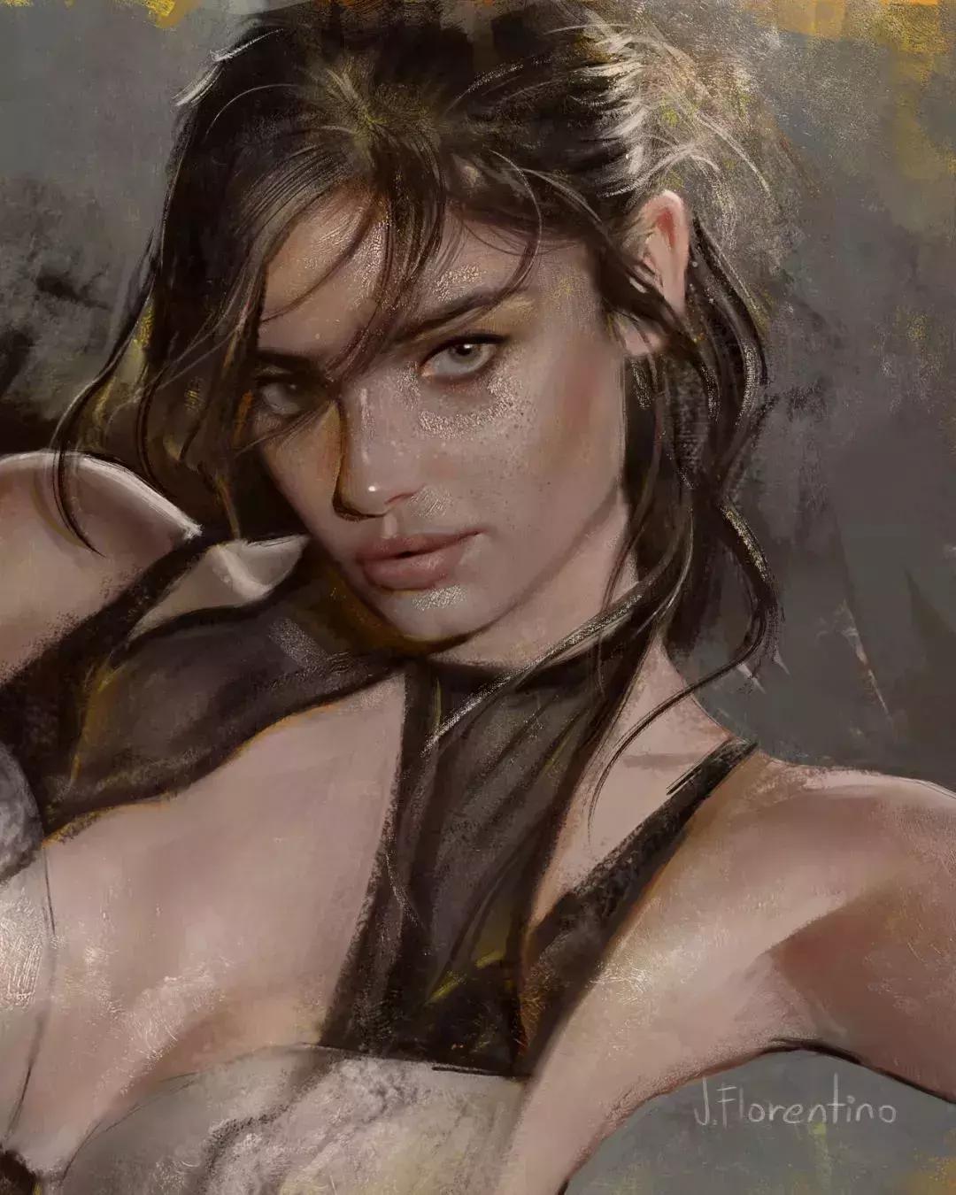 如何用手绘板画出油画纹理,画人物插画铅笔油画质感