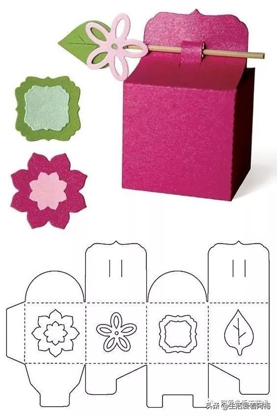 手工制作纸折的礼品盒,纸手工折盒教程