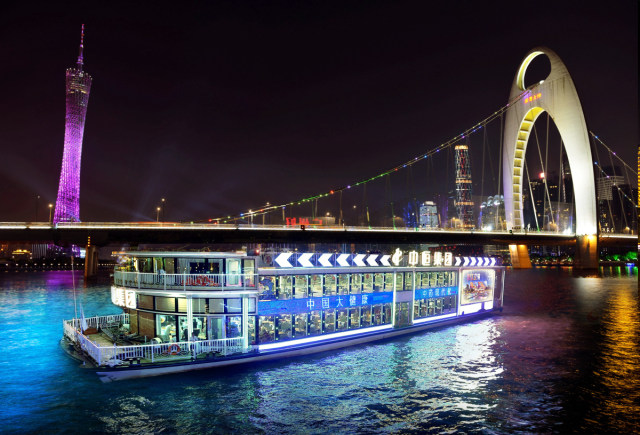 广州珠江夜游夜茶,广州夜游珠江船上美食