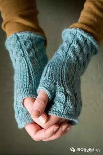 最新手套编织图冬,一线织到底的手套教程