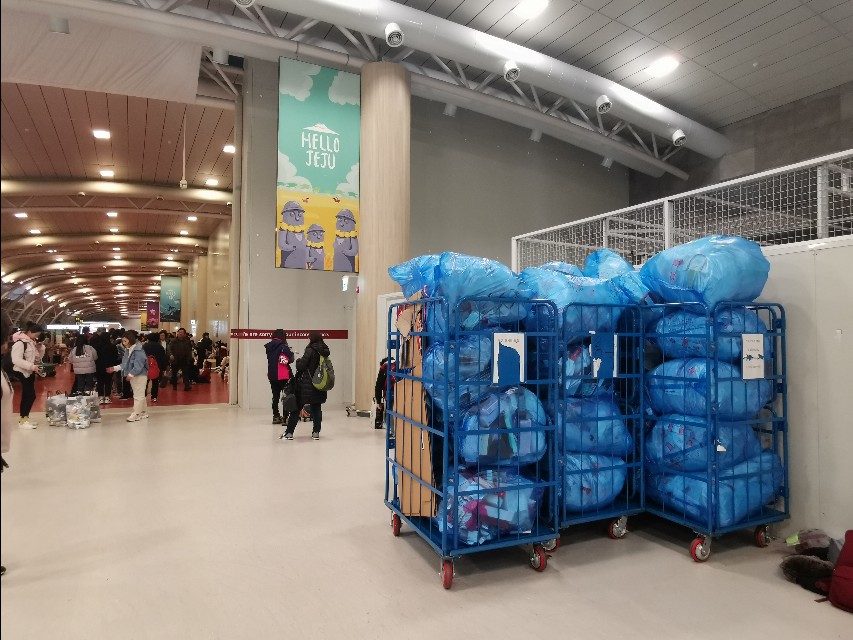在济州岛机场,有群特殊的人群,每天都在做同一件事情
