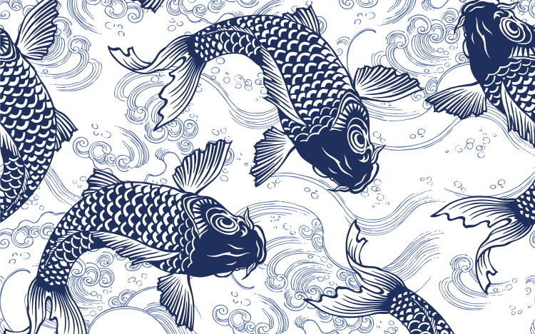 中国风墙绘素材图片国潮科技感,国潮风手绘背景墙