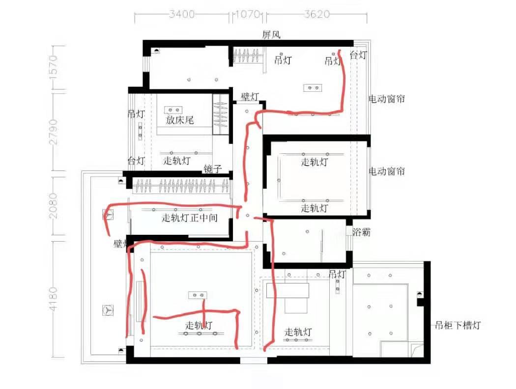 140平无主灯水电材料需要多少钱,客厅电灯开关插座布局图