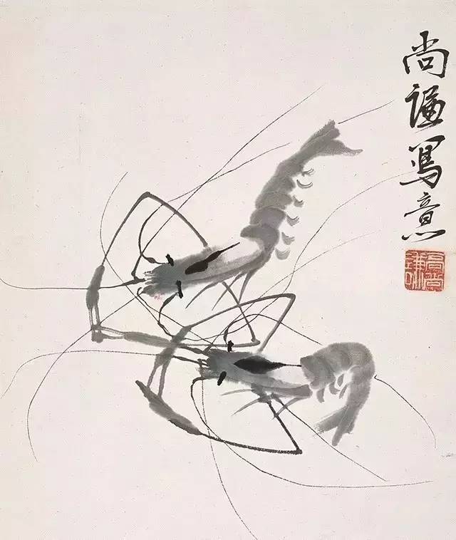 齐白石画虾换真虾,齐白石画虾的6只虾